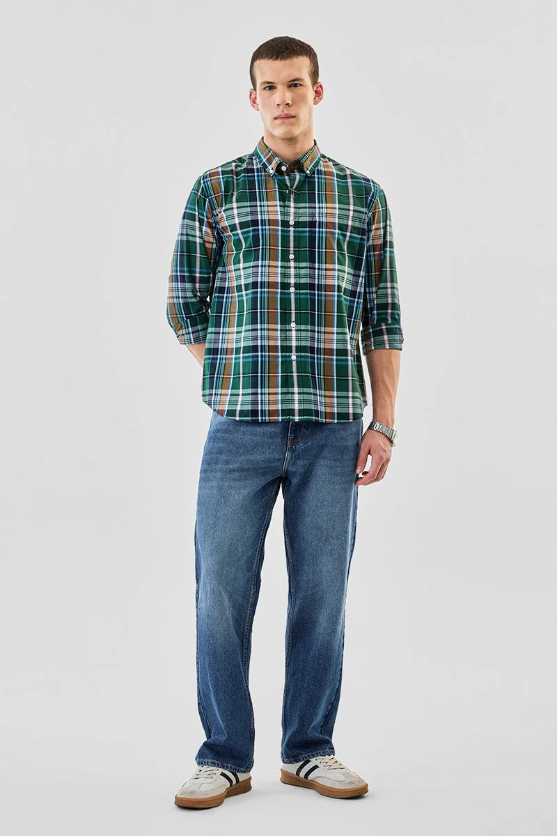 SNITCH Regular Fit 100% Cotton Plaid Shirt